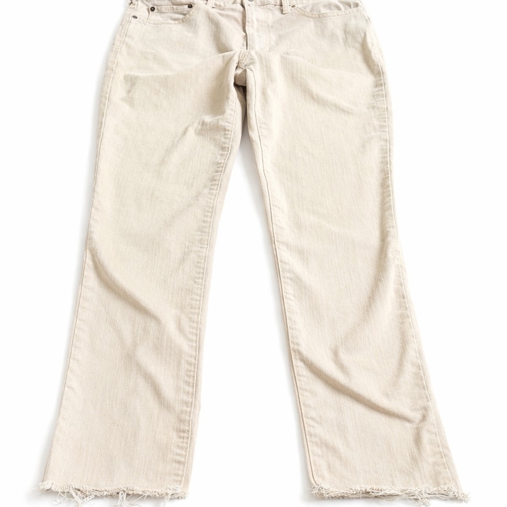 PacSun Cream Raw Hem Straight Jeans Men’s 34x32 Neutral Beige Casual Denim